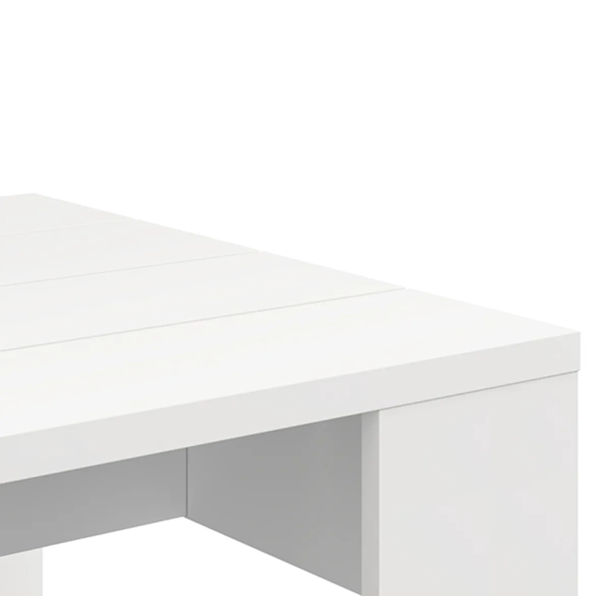 Tavolino da Salotto Bianco Opaco Forma Rettangolare Colore Ripiano Bianco 90x50x43h cm, Sfumatura Colore Struttura Opaco - Riposto
