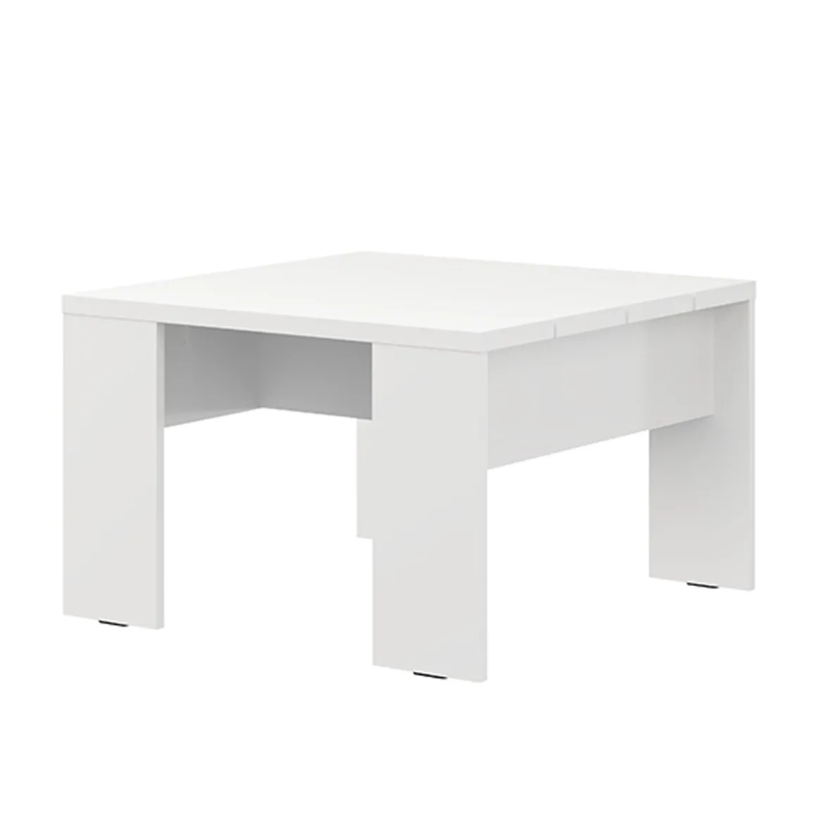 Tavolino da Salotto Bianco Opaco Forma Rettangolare Colore Ripiano Bianco 90x50x43h cm, Sfumatura Colore Struttura Opaco - Riposto
