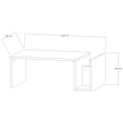 Tavolino da Salotto Bianco un Vano Forma Rettangolare 87x50x32h cm, Materiale Piano in Legno Nobilitato - Rometta
