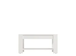 Tavolino da Salotto Bianco un Vano Piano Sollevabile 98x50x43h cm, Forma Rettangolare - Corallo
