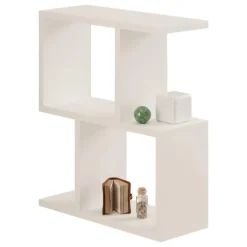 Tavolino da Salotto Bianco 2 Vani Forma Rettangolare 51x18x49h cm, Materiale Piano in Legno Nobilitato - Crixia