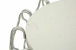 Tavolino da salotto circolare argento 56x56x68h cm - Molina