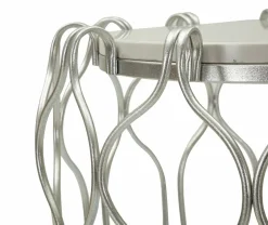 Tavolino da salotto circolare argento 56x56x68h cm - Molina