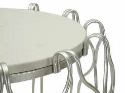 Tavolino da salotto circolare argento 56x56x68h cm - Molina