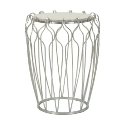 Tavolino da salotto circolare argento 56x56x68h cm - Molina
