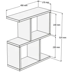 Tavolino da Salotto Marrone Noce 2 Vani Forma Rettangolare 90x40x55h cm, Materiale Piano in Legno Nobilitato