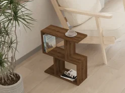Tavolino da Salotto Marrone Noce 2 Vani Forma Rettangolare 90x40x55h cm, Materiale Piano in Legno Nobilitato