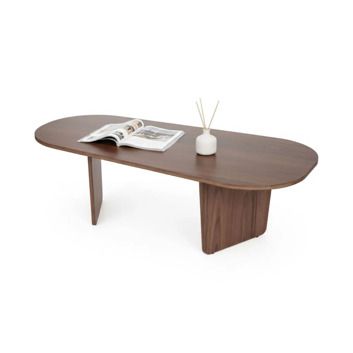 Tavolino da Salotto Marrone Noce Forma Rettangolare Materiale Piano in Legno Nobilitato 119x60x40h cm, Colore Ripiano Marrone - Turate