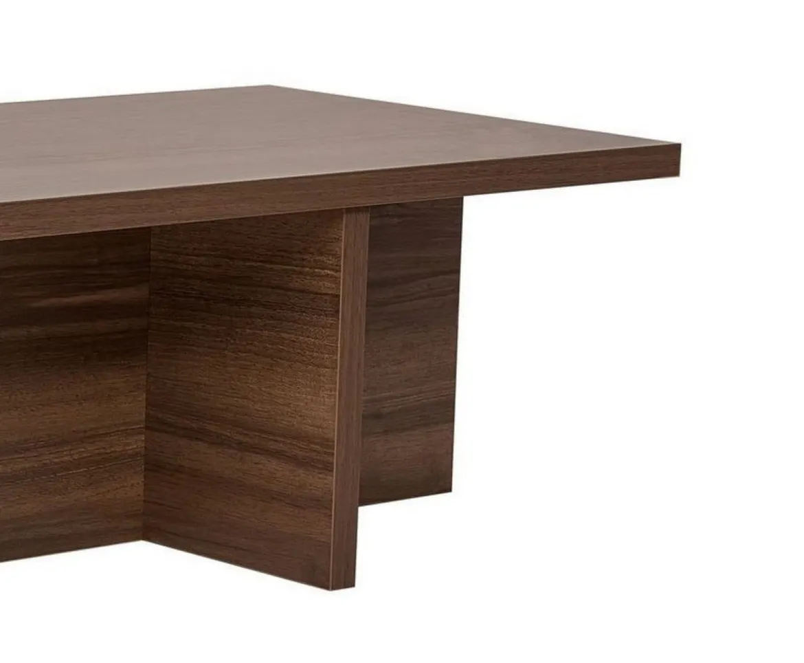 Tavolino da Salotto Marrone Noce Forma Rettangolare Materiale Piano in Legno Nobilitato 25x50x49h cm, Colore Ripiano Marrone - Ottone