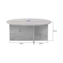Tavolino da Salotto Marrone Noce Forma Rotondo Materiale Piano in Vetro 75x75x35h cm, Colore Ripiano Trasparente - Cugnoli