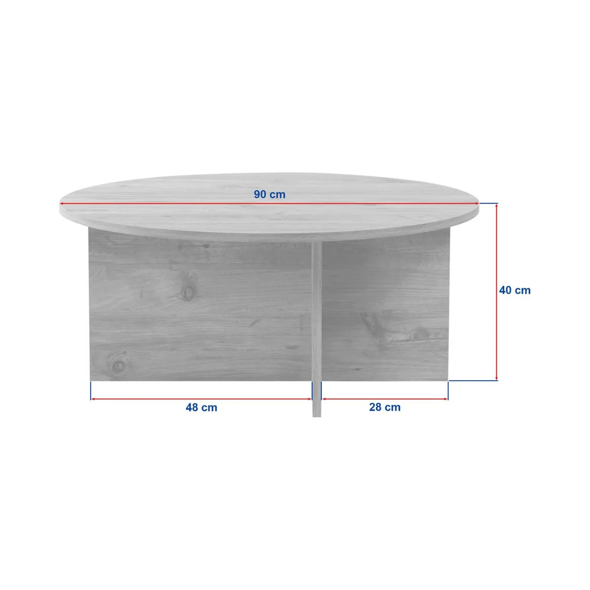 Tavolino da Salotto Marrone Noce Forma Rotondo Materiale Piano in Vetro 75x75x35h cm, Colore Ripiano Trasparente - Cugnoli