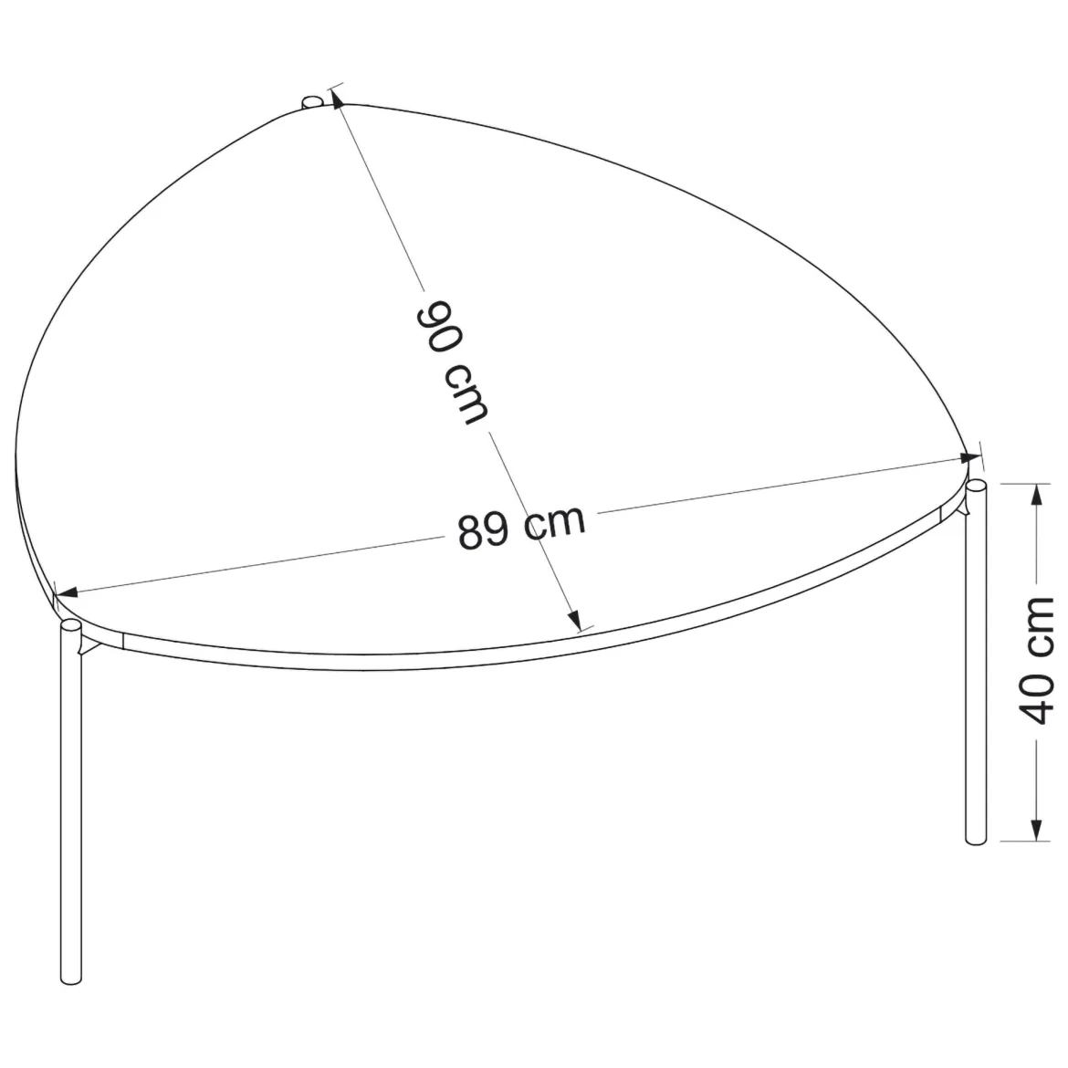 Tavolino da Salotto Marrone Noce Nero con Piedini 3 Vani 90x60x40h cm, Forma Rettangolare - Dogliani