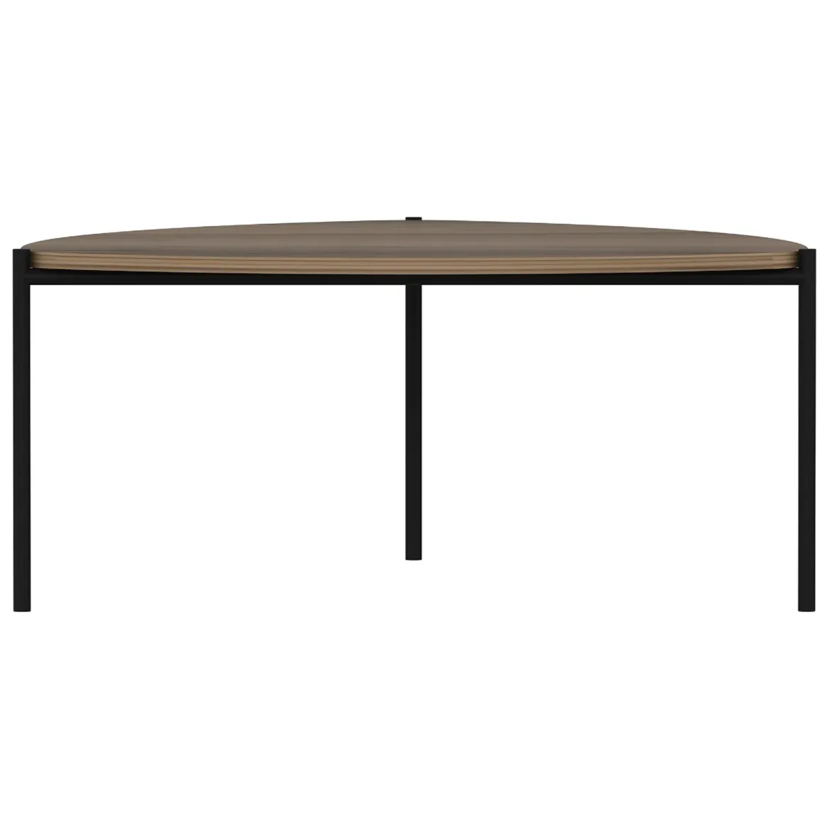 Tavolino da Salotto Marrone Noce Nero con Piedini 3 Vani 90x60x40h cm, Forma Rettangolare - Dogliani