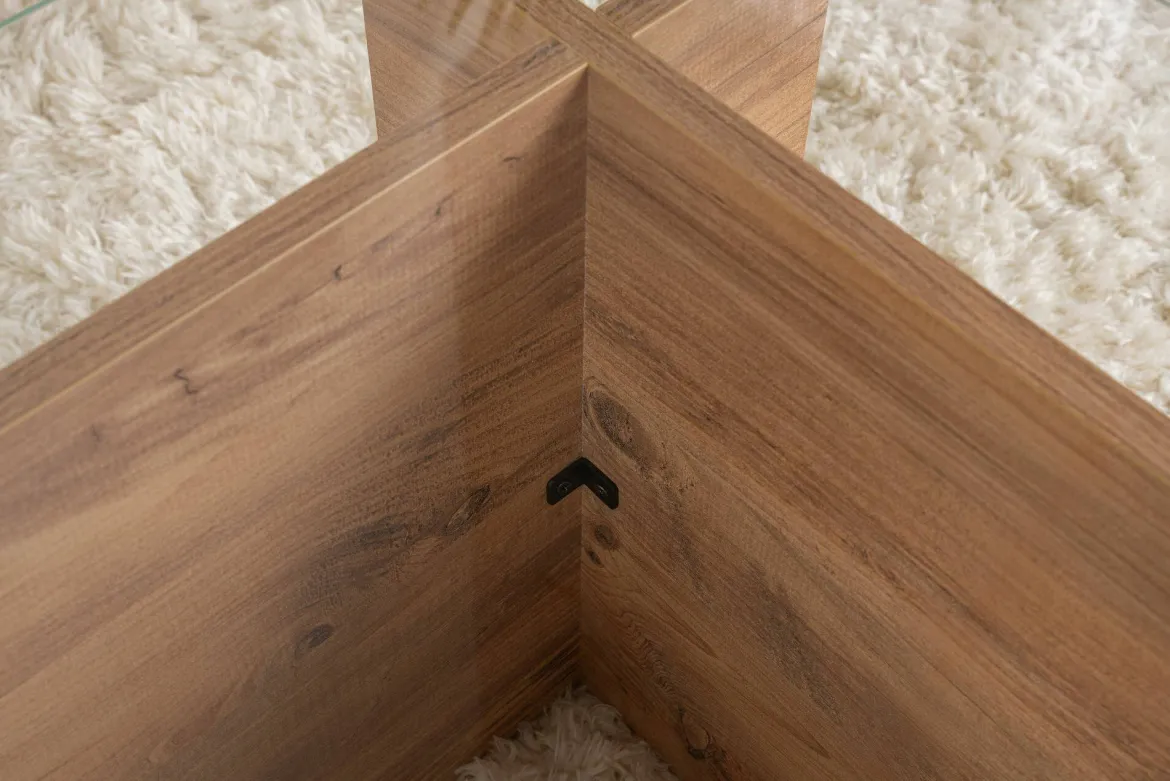 Tavolino da Salotto Marrone Pino Portariviste Forma Rettangolare 105x65x40h cm, Sfumatura Colore Struttura Pino - Azriel