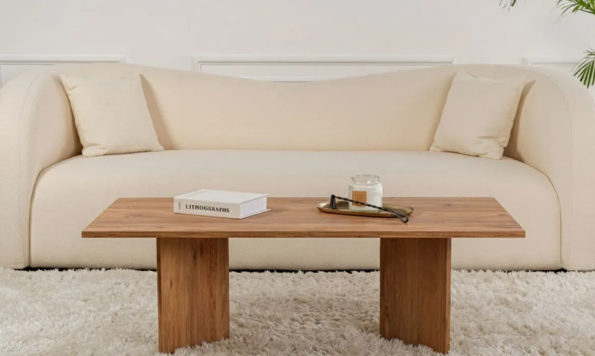 Tavolino da Salotto Marrone Quercia Forma Rettangolare Materiale Piano in Legno Nobilitato 119x60x40h cm, Colore Ripiano Marrone - Turate