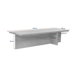 Tavolino da Salotto Marrone Rovere Forma Rettangolare Materiale Piano in Legno Nobilitato 120x60x40h cm, Colore Ripiano Marrone - Ottana