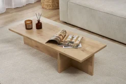 Tavolino da Salotto Marrone Rovere Forma Rettangolare Materiale Piano in Legno Nobilitato 120x60x40h cm, Colore Ripiano Marrone - Ottana