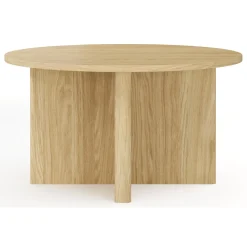 Tavolino da Salotto Marrone Rovere Forma Rotondo Colore Ripiano Trasparente 75x75x35h cm, Sfumatura Colore Struttura Rovere - Cugnoli