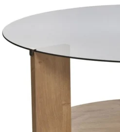 Tavolino da Salotto Marrone Rovere Forma Rotondo Materiale Piano in Legno 100x100x46h cm, Colore Ripiano Marrone - Chiavenna