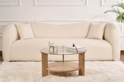 Tavolino da Salotto Marrone Rovere Forma Rotondo Materiale Piano in Legno 100x100x46h cm, Colore Ripiano Marrone - Chiavenna