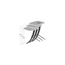 Tavolino da Salotto Marrone Rovere Nero Modulabile 3 Vani 70x70x38h cm, Forma Rotondo - Gignese