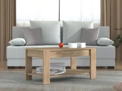 Tavolino da Salotto Marrone Rovere Piano in Vetro Temperato Forma Ovale 112x78x47h cm, Materiale Struttura in Vetro - Sommo
