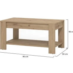 Tavolino da Salotto Marrone Rovere Piano in Vetro Temperato Forma Ovale 112x78x47h cm, Materiale Struttura in Vetro - Sommo
