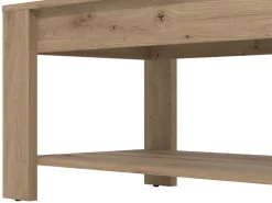 Tavolino da Salotto Marrone Rovere Piano in Vetro Temperato Forma Ovale 112x78x47h cm, Materiale Struttura in Vetro - Sommo