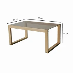 Tavolino da Salotto Marrone Rovere Portariviste Forma Rotonda 75x75x35h cm, Materiale Struttura in Vetro - Bagolino