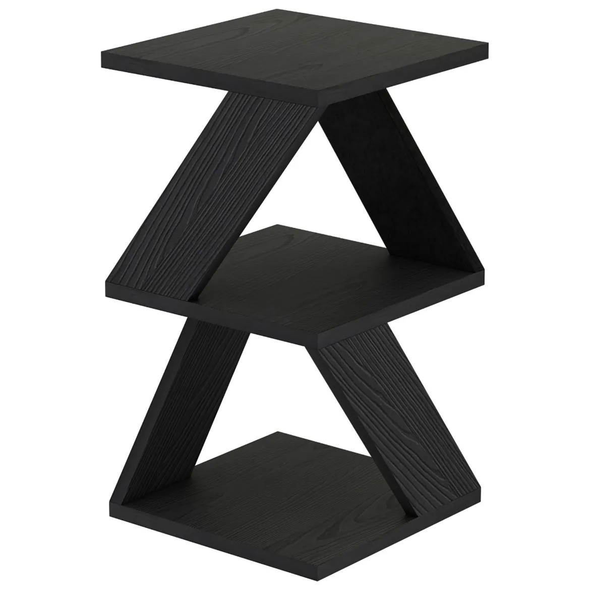 Tavolino da Salotto Nero Antracite 2 Vani Forma Rettangolare 30x30x54h cm, Materiale Piano in Legno Nobilitato - Serino