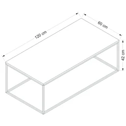 Tavolino da Salotto Nero Antracite Peso Massimo Supportato 10 kg Forma Rettangolare 105x65x40h cm, Sfumatura Colore Struttura Antracite - Azriel