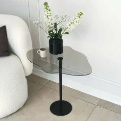 Tavolino da Salotto Nero Effetto Lucido Forma Quadrato 80x80x30h cm, Materiale Piano in Legno Nobilitato - Pagliara