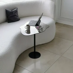 Tavolino da Salotto Nero Effetto Lucido Forma Quadrato 80x80x30h cm, Materiale Piano in Legno Nobilitato - Pagliara