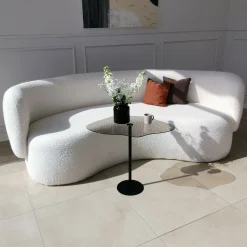 Tavolino da Salotto Nero Effetto Lucido Forma Quadrato 80x80x30h cm, Materiale Piano in Legno Nobilitato - Pagliara