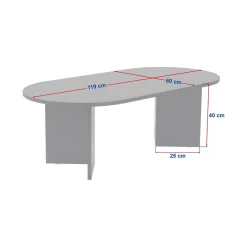 Tavolino da Salotto Nero Forma Rettangolare Materiale Piano in Legno Nobilitato 119x60x40h cm, Colore Ripiano Nero - Turate