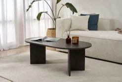 Tavolino da Salotto Nero Forma Rettangolare Materiale Piano in Legno Nobilitato 119x60x40h cm, Colore Ripiano Nero - Turate