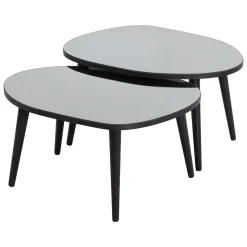 Tavolino da Salotto Nero Piano in Vetro Temperato Forma Ovale 75x55x38h cm, Sfumatura Colore Ripiano Fume - Frontone