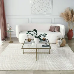 Tavolino da Salotto oro Cassetti Resistente All'appannamento 85x85x35h cm, Vani - Mascate
