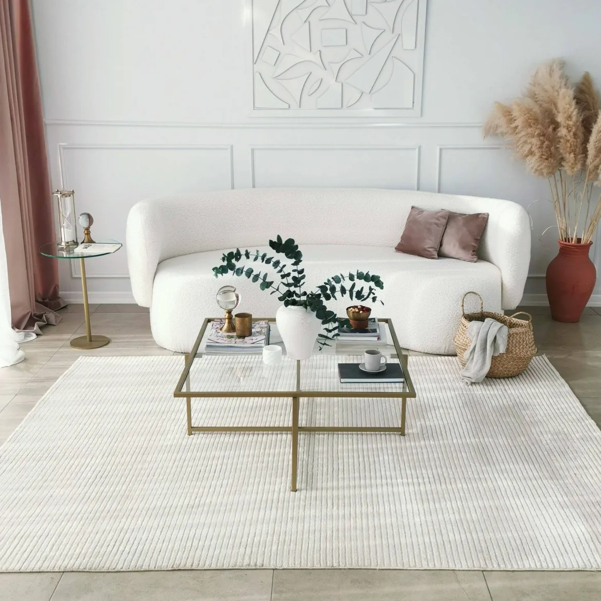 Tavolino da Salotto oro Cassetti Resistente All'appannamento 85x85x35h cm, Vani - Mascate