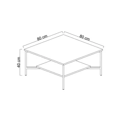 Tavolino da salotto quadrato marmo 90x90x35h cm - Jesinia