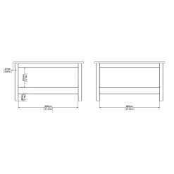 Tavolino da salotto quadrato noce e nero 80x80x40h cm - Mia