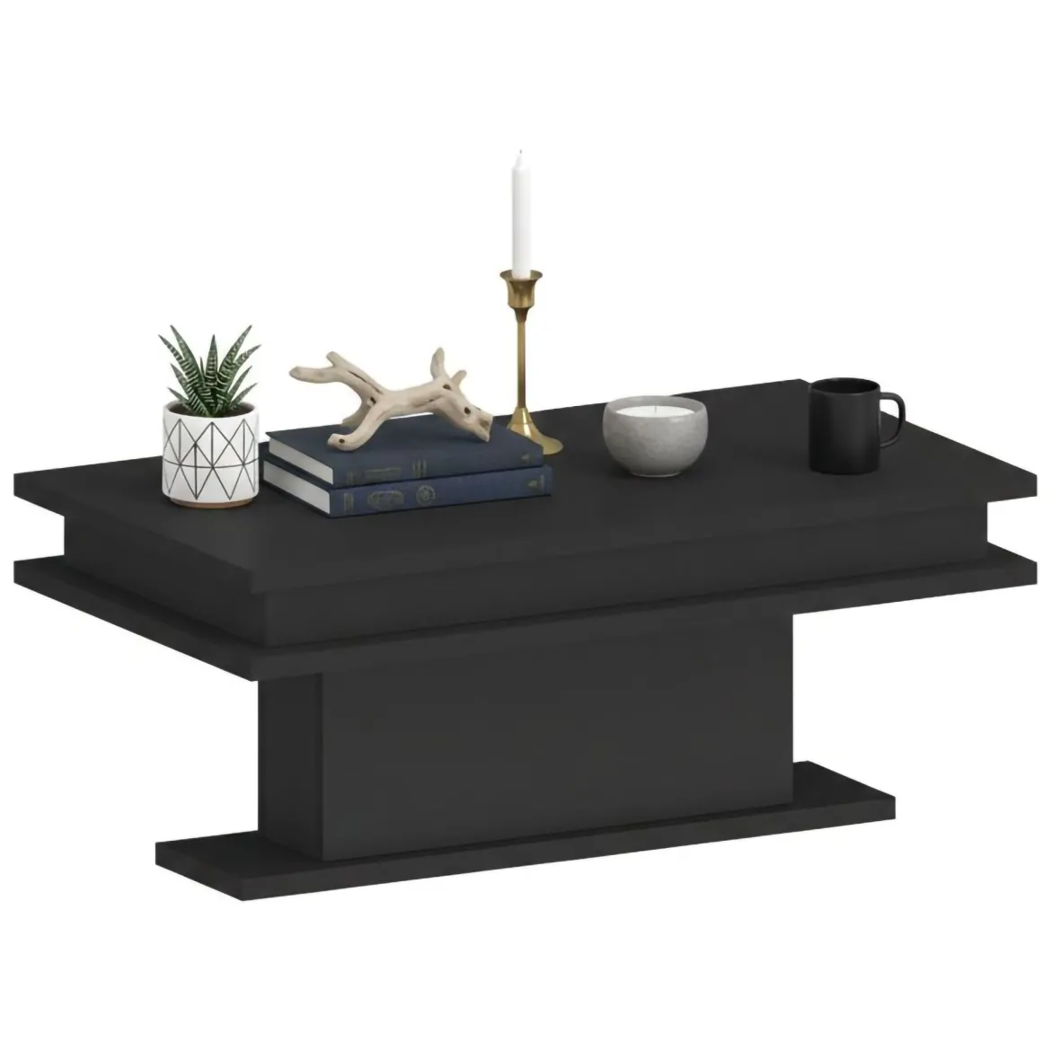Tavolino da salotto rettangolare antracite 100x55x42h cm - Iside