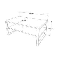 Tavolino da salotto rettangolare argento e antracite 90x60x31h cm - Ay