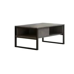 Tavolino da salotto rettangolare argento e antracite 90x60x31h cm - Ay
