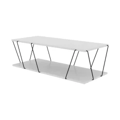 Tavolino da salotto rettangolare bianco e nero 120x50x30h cm - Sarika