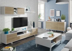 Tavolino da salotto rettangolare bianco marmo e oro 100x60x40h cm - Franca
