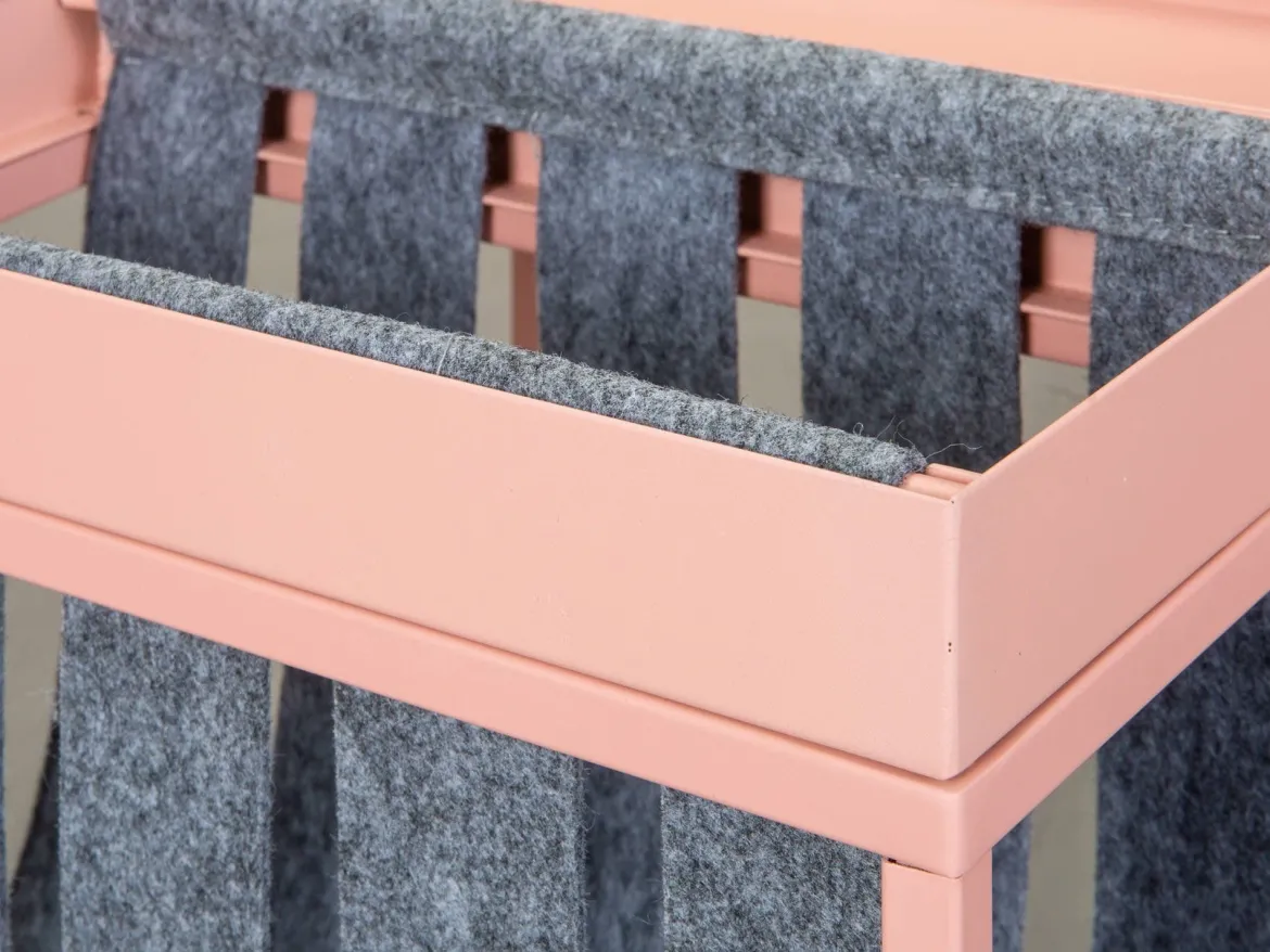 Tavolino da Salotto Rosa Portariviste 2 Vani 35x40x35h cm, Forma Rettangolare - Limana