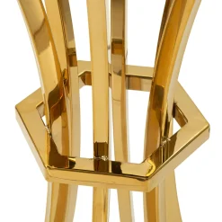 Tavolino da Salotto Trasparente oro Portaoggetti Forma Esagonale 40x35x80h cm, Colore Ripiano Trasparente - Daneso