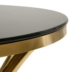 Tavolino da Salotto Trasparente oro Portaoggetti Forma Esagonale 40x35x80h cm, Colore Ripiano Trasparente - Daneso