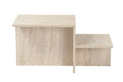 Tavolino salotto rettangolare bianco 105x45x55h cm con piano elevabile - Aspra